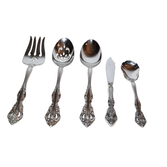 Oneida Michelangelo Hostess Set 5 pc Serving spoon meat fork butter sugar - Picture 1 of 16